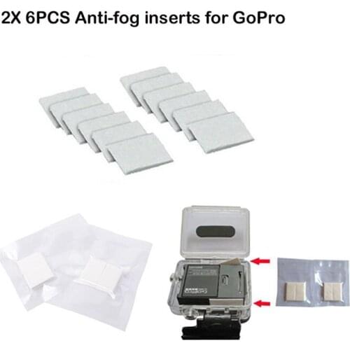 12Pcs Anti-Fog Inserts Recycle Anti Fog Drying Inserts for gopro Hero 4 3 2 1 SJ4000 Xiaomi Yi go pro gadget kit Accessories