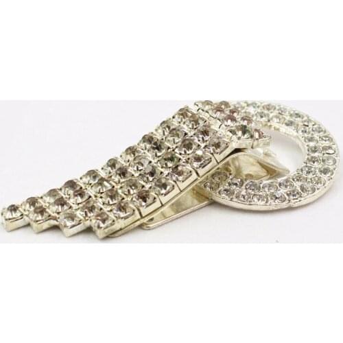 1651836,1pcs/Lot Rhinestone inlaid metal buttons flower Clothing accessories Jewelry Accessories Mink coat clasp diy