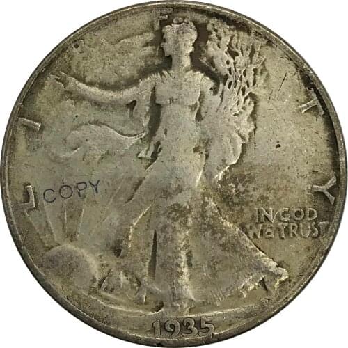 1935 United States Walking Liberty Half Dollar Cupronickel Plated Silver Collectibles Copy Coin