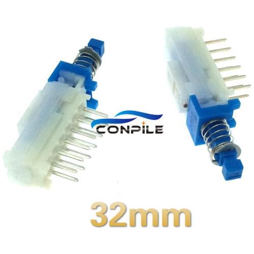 2pcs for ALPS key switch double row 12 feet piano key with lock switch mixer button switch self-locking 32mm home phone