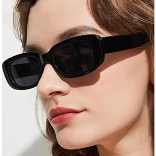2021 Luxury Brand Designer Square Glasses Vintage Small Rectangle Sunglasses Shades Female De Sol UV400 for Women/Men