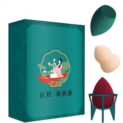 3Pcs Makeup Sponge Soft Bueaty Makeup Eggs Blender Fondation Powder Cream Concealer Cosmetic Sponge Puff Chic Girl