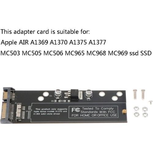 6+12pin SSD to SATA Converter Card Board for Apple 2010 2011 for MacBook Air A1370 A1369 SSD to 2.5" SATA 22pin