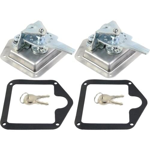 AP03 2*Trailer Door Latch T-Handle Lock Stainless Steel Keys Camper RV Truck Toolbox
