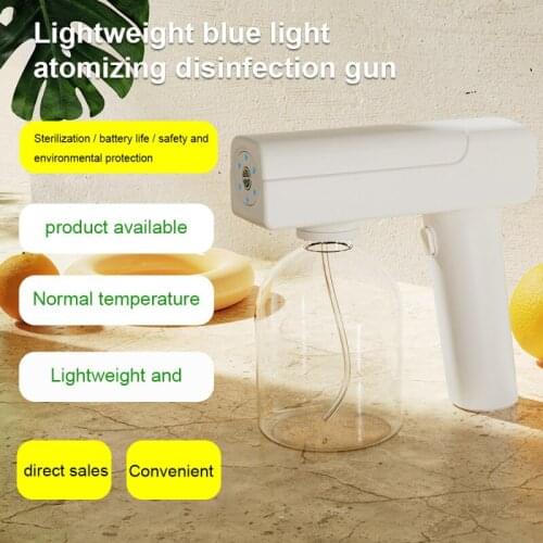 2021 New 500ML Electric Blue Light Wireless Nano Steam Atomizer USB Interface Charging Disinfection Sprayer Gun Household