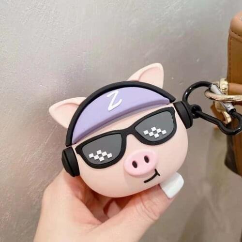 Earphone case,3D cute Hip hop pig Cases For HUAWEI FreeBuds 4i Silicone Protection Earphone Cover fundas for freebuds 4i