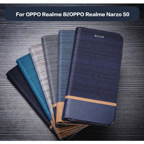 PU Leather Wallet Case For OPPO Realme 8i Business Phone Case For OPPO Realme 8i Book Case Soft Silicone Back Cover