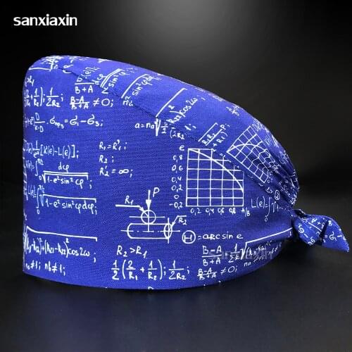 Elastic Ankara Print health service work hat Beauty Salon Cleaning Work Hat Tooth Beauty Scrubs Cap 100%cotton Scrubs Women Hats