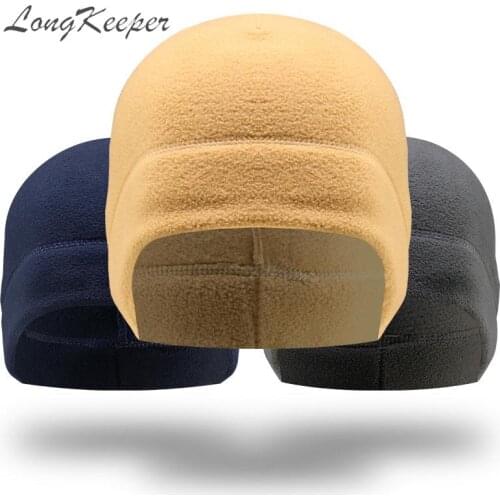 Polar Fleece Beanie Hat Winter Hats for Men Women Soft Warm Unisex Cuffed Beanie Thermal Windproof Cold Weather Helmet Liner Hat