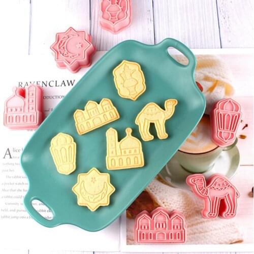 6pc/set EID MUBARAK DIY Biscuit Molds Cookie Cutters Cartoon Castle Moon Cake Baking Tools Islamic Muslim Ramadan Decoration