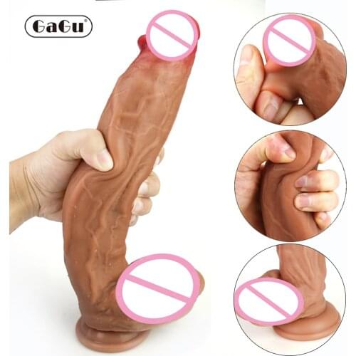 GaGu Realistic Dual Layer Silicone Dildo Suction Cup Penis Big Soft Dick Female Masturbator Adult Sex Toys for Woman Lesbian Gay