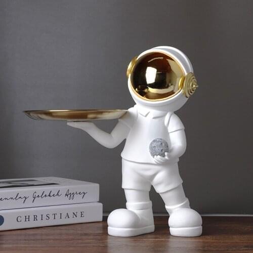 Nordic Space Astronaut Resin Figure Entrance Key Storage Tray Porch Art Cosmetics Decoration Home Creative Decoration