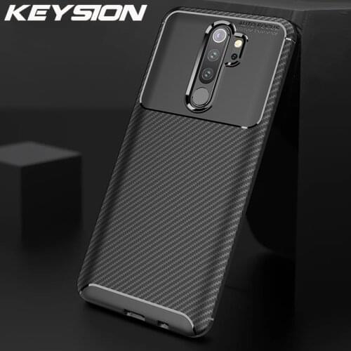 KEYSION Phone Cases For Xiaomi Redmi Note 8 Pro Carbon Fiber Soft Silicone Shockproof Back Cover For Redmi Note 8 8 Pro