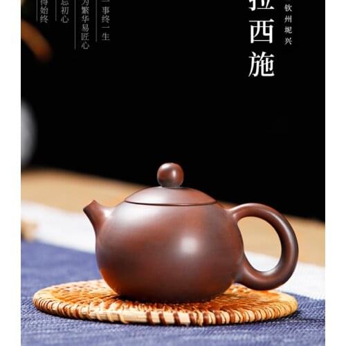 Chinese traditional handmade purple clay teapot Shou La Xi Shi