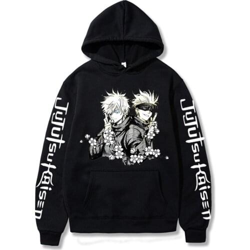 Cool Anime Gojo Satoru Eyes Jujutsu Kaisen Hoodies Funny Japan Cartoon Men Clothes Harajuku Hip Hop Winter Oversized Sweatshirt