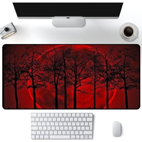 Desk pad Table mat large pc computer black red mouse pad accessories desktop gaming carpet for office 600x300 Extended pad