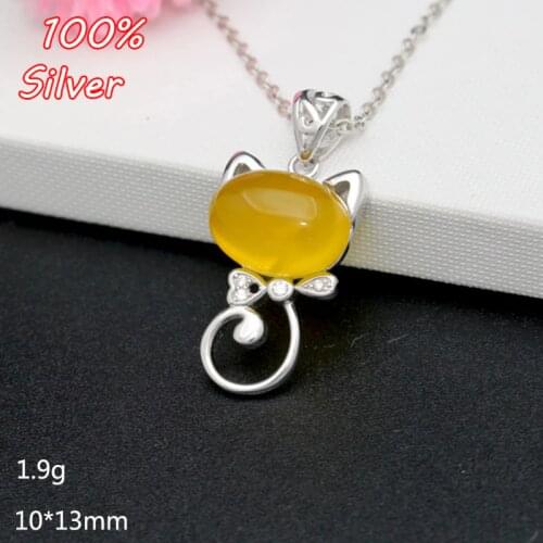 S925 sterling silver Color pendant empty support 10*13MM inlaid amber South red honey wax pendant empty support