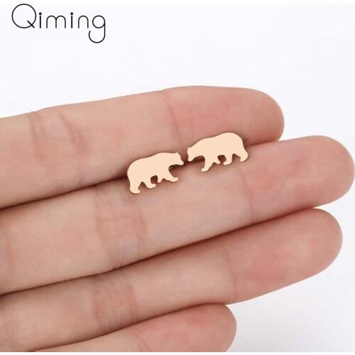Cute Polar Bear Stud Earrings Birthday Gift for Women Kids Arctic Animal Statement Jewelry Pendientes Dropshipping