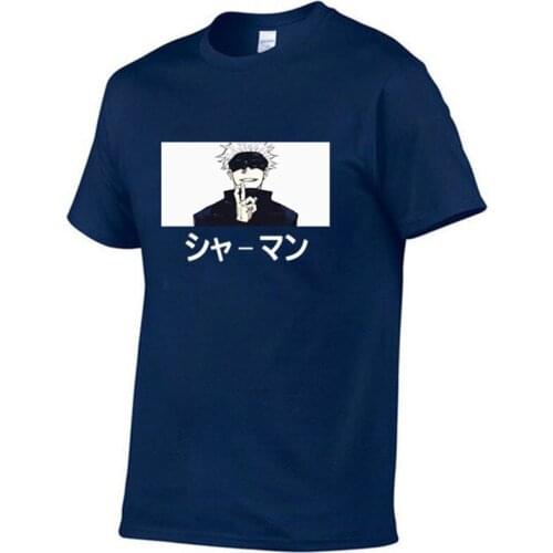 Harajuku Mens T-shirt Jiu-Jitsu Kaisen Print Unisex Short Sleeve Cool Cartoon Anime Casual T-shirt Streetwear Top 2021