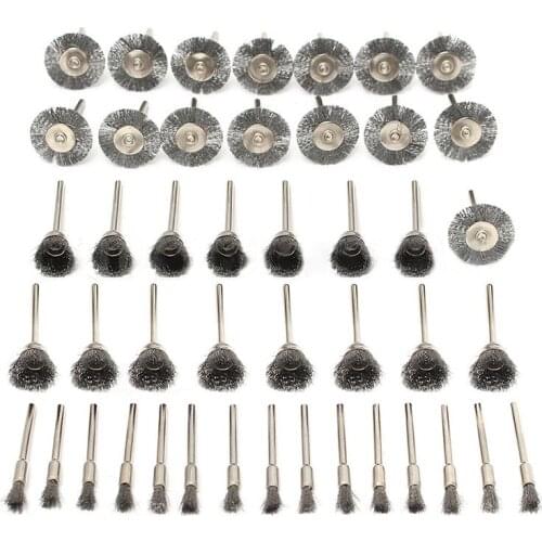 YEODA 45PC Stainless Steel Wire Brushes Set Kit Grinding Polishing Rust Removing Electric Grinding Accessories