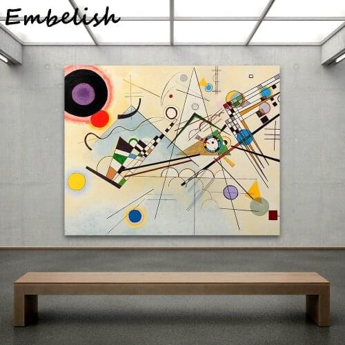 1 Pieces Abstract Famous Artowrks By Wassily Kandinsky Wall Art Poster For Living Room Modern Home Decor HD Canvas Oil Painting
