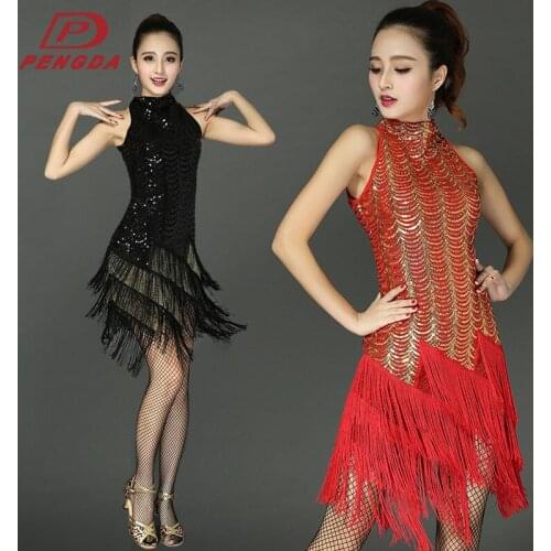 New Arrival Latin Dance Costumes High-grade Sequins Tassels Latin Dance Skirts Costumes Adult Dance Costumes B-5613