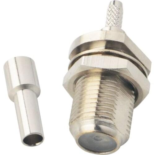 100 Pieces F Crimp Jack female RF coaxial connector straight for LMR100