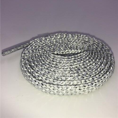 Weiou 3M Flat Reflective Shoe Laces High Visibility Shoestrings Replacement Glitter Metallic Shoelaces For Trekking Boots 125cm