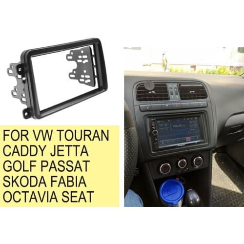 Radio Fascia for VW Touran Caddy Jetta Golf Passat SKODA Fabia Octavia Seat Leon Stereo Panel Trim Kit DVD Frame