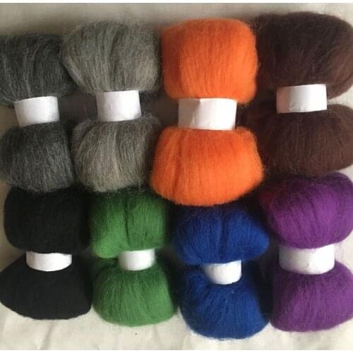 WFPFBEC diy 70S HOME HAND wool for needle felting doll eyes nose mat handle mixed merino wool roving fiber 10g/bag 8colors