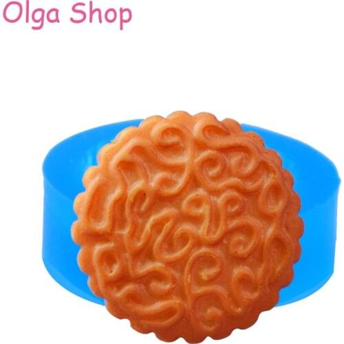 GYL329 28.7mm Moon Cake MoonCake Silicone Mold Sugarcraft Cabochon Jewelry Candy Chocolate Cookie Biscuit Resin Cabochon