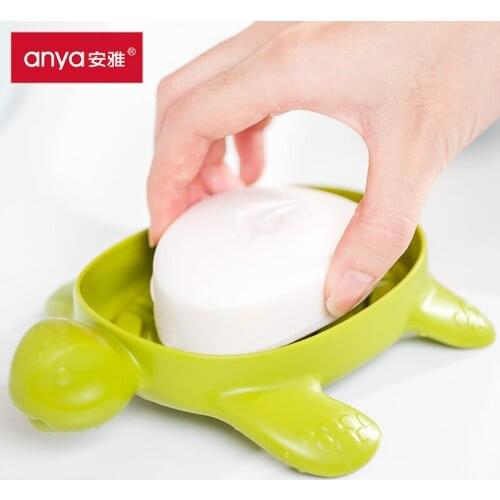 Sea Turtle Shape Soap Box Drain Soap Holder Box Bathroom Shower Soap Holder Dish Storage Plate Tray Bathroom Supplies