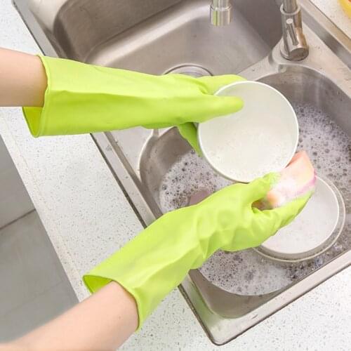 Clean House Keeping Thin Waterproof Rubber Gloves Household Kitchen Laundry Washing Dishes Durable PVC Leather Gloves