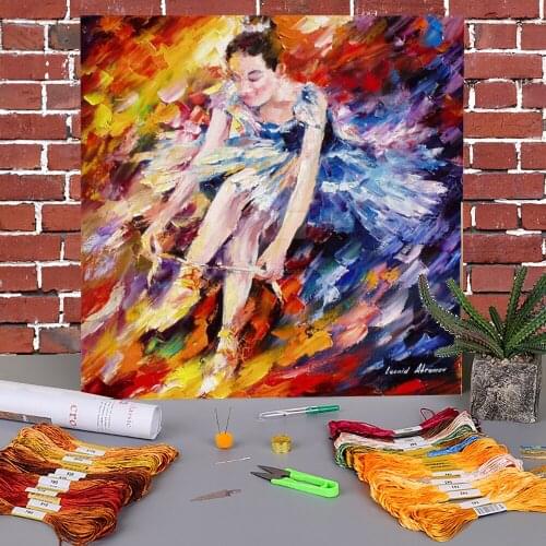 Golden Shoes Printed Water-Soluble Canvas 11CT Cross Stitch DIY Embroidery Patterns DMC Threads Needlework Sewing Jewelry