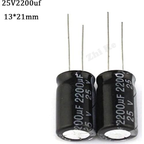 10 pcs Aluminum electrolytic capacitor 2200 uF 25 V 13 * 21 mm frekuensi tinggi Radial Electrolytic kapasitor
