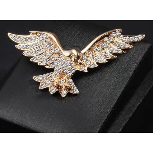 2-Color Gold-plated American Eagle Temperament Pin Mens Suit Fashion Eagle Brooch Pin