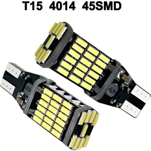 2pcs 1200Lm T15 W16W Led Canbus light Bulb 921 912 Error Free Super bright 4014SMD LED car Backup Reverse Lights white Amber 12V