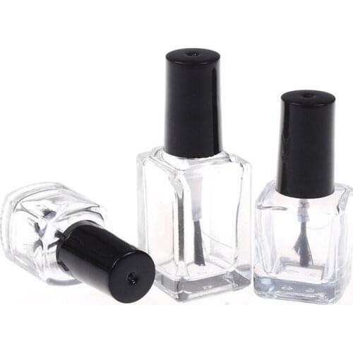5ml/10ml/15ml Transparent Glass Nail Polish Bottle Empty With A Lid Brush Cosmetic Containers Nail Glass Bottles with Brush 1pc
