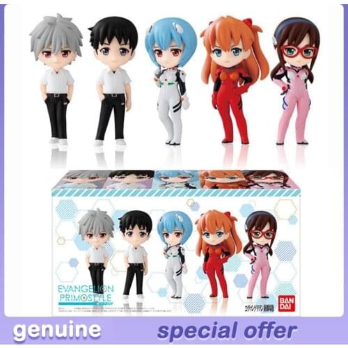 5 Models Original EVA Gashapon Toy Action Figures Anime Asuka Langley Ayanami Rei Mari Collectible Figurine Statue Anime Figure