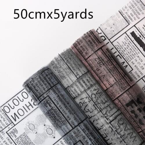 50cmx5yards English Net yarn flower wrapping paper material gift bouquet wrapping paper handmade decoration floral materials