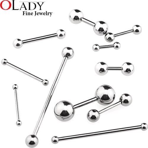 6 ~38mm DIY Titanium Micro Barbell bars for Tongue Rings Cartilage Earring Nipple rings 14 16G Body Piercing Jewelry
