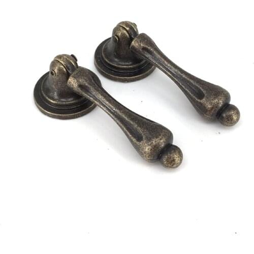 6PCS Retro classical Cabinet Pendant Drawer Pulls Handles Wall Chest Dresser Kitchen Door knobs Antique Bronze Furniture grip