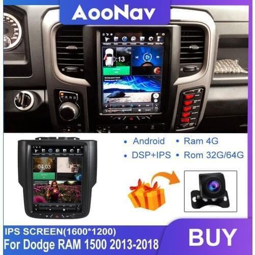 Tesla Vertical Screen Car Radio GPS 2013 2014 2015 2016 2017+ For Dodge RAM 1500 Stereo Receiver Multimedia Player