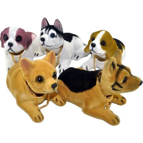 Car Ornament Shaking Dog Nodding Dog Car Styling Cute Bobblehead Dog Doll Shakes Head For Car Interior Decoration