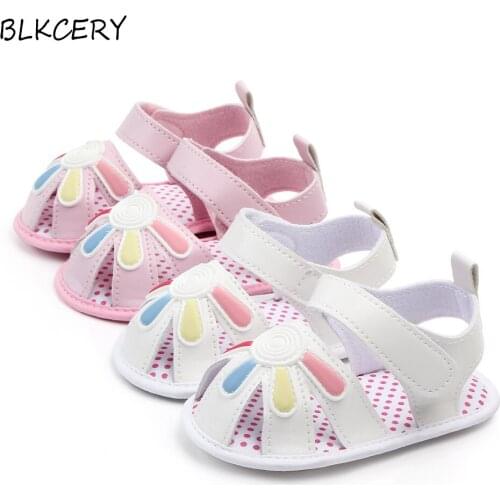 Baby Girl Shoes for 1 Year Summer Shoes Newborn Footwear Infant Soft Rubber Sole Floral Princess Sandalet Toddler Dress Shoes