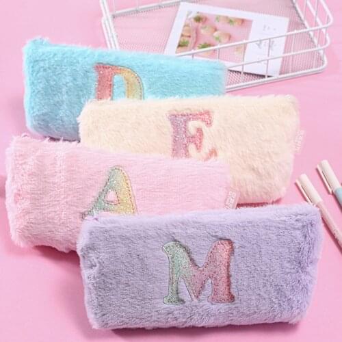 Kawaii Pencil Cases Stationery Pen Case Plush Estuche Escolar Bag Letter Trousse school Cute School Supplies Pencil Case