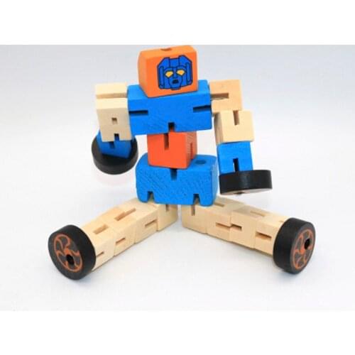 DIY Explosion Childrens Toys Wooden People Assembly Deformation Wood Robot Hands Play Educational Brick Model Childrens Toys G