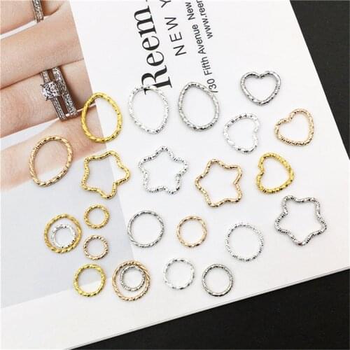 Julie Wang 24 Pairs Geometric Charms Mixed Round Star Heart Drop Shape Pendant Bracelet Alloy Jewelry Making Accessory