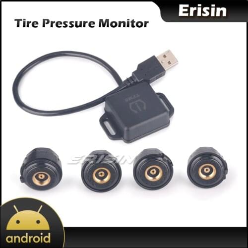 Erisin ES341 USB TPMS Module Tire Pressure 4 Sensors For Android 6.0 7.1 8.0 8.1 Units Car DVD Player