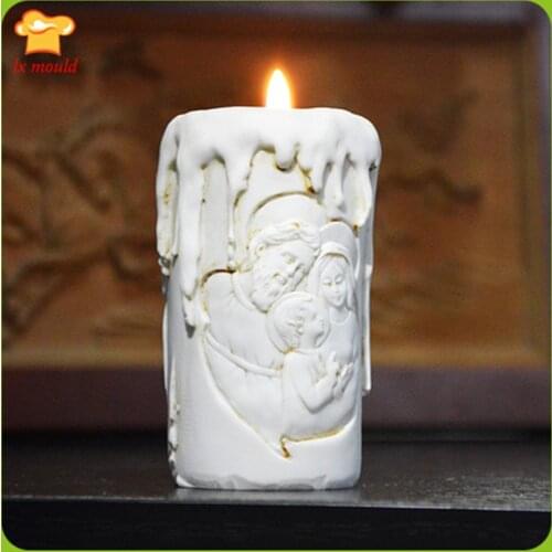 LXYY MOULD Catholic candle mold home fragrance candle soap family three mouth Jesus family three mouth Jesus